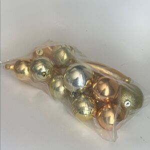 Assorted Gold Christmas Ornaments Set for Holiday crafts Xmas Christmas